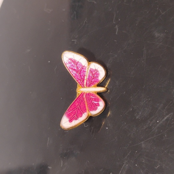 Cute Enamel Butterfly Ring Size 7 With Adorable Butterfly Brooch - Picture 5 of 6